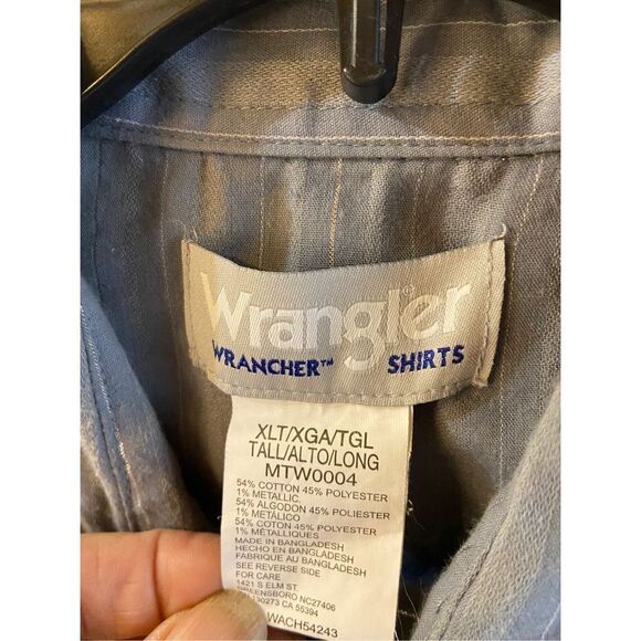 Wrangler wrancher xlt cowboy snap button MTW0004 gray metallic western cowboy - Picture 3 of 6